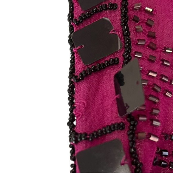 Free People fuschia purple speak easy tunic dress fully beaded - Picture 8 of 16